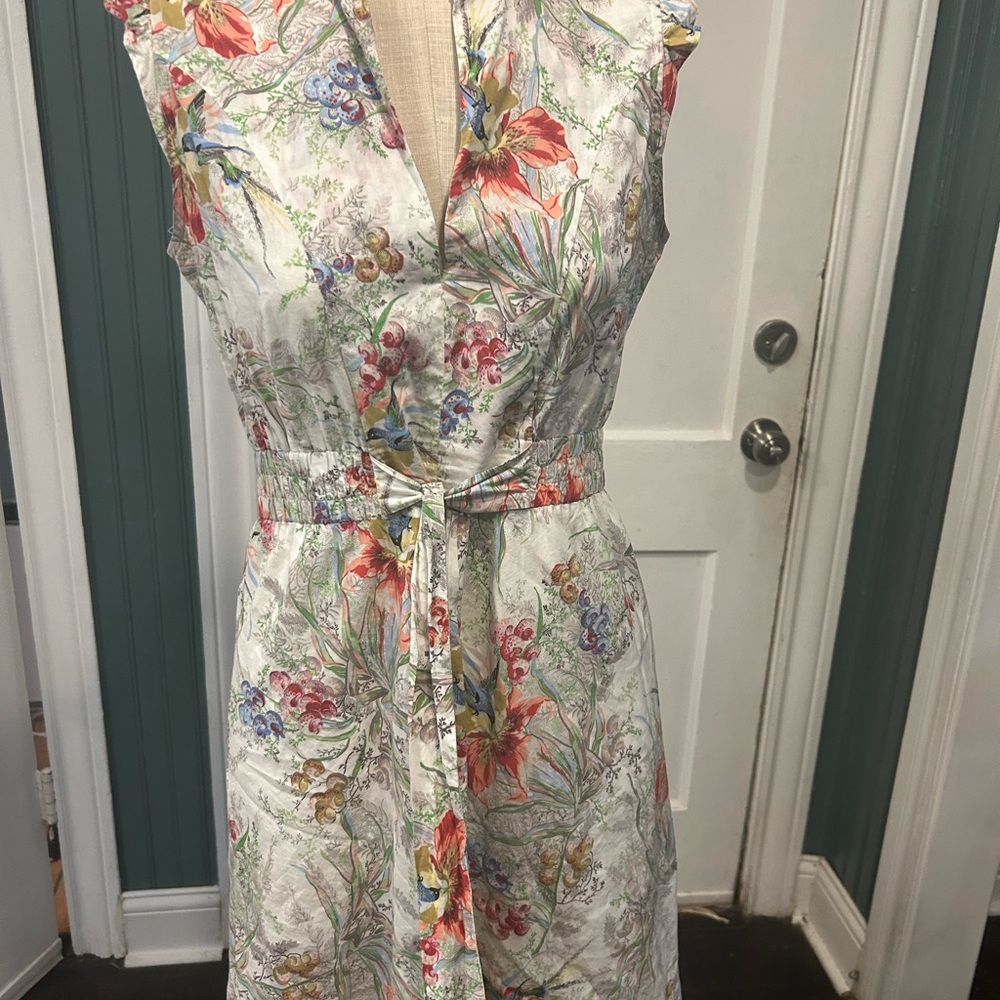 Paul & Joe Pink V-Neck Midi Sundress